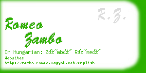 romeo zambo business card
